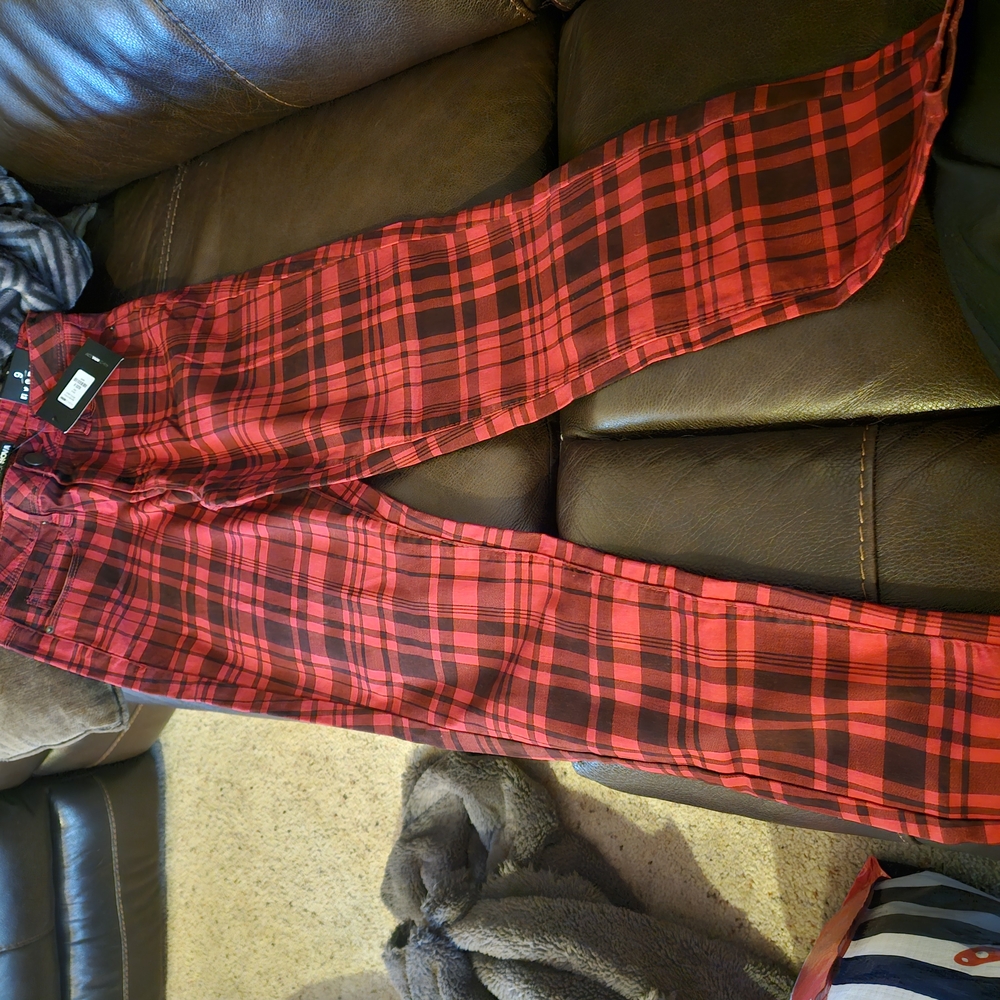 Red and Black Plaid Pants
